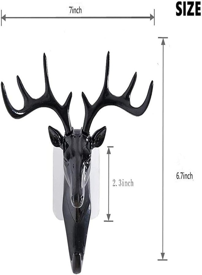 FLORISCA Deer Key Holder, Creative Deer Head Traceless Wall Hook, 3D Plastic Wall Hanging Hook for Keys, Small Accessories, Home Organization (Pack of 1) - Image 4